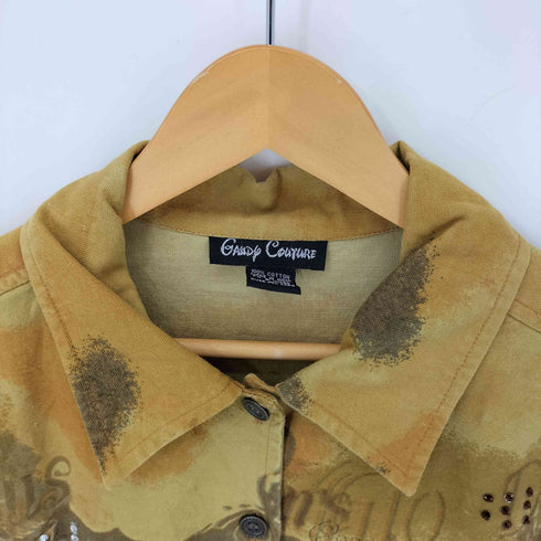 ビジュー メッセージプリント シャツジャケット レディース import:L