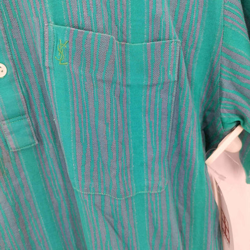 イヴサンローラン Yves Saint Laurent シアー ストライプ ポロシャツ メンズ