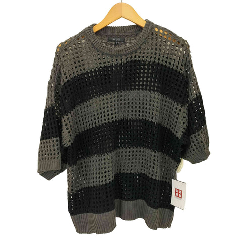 Alfred Alex ボーダー シアー メッシュ オーバーサイズ ニット メンズ JPN:M