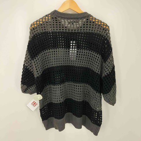 Alfred Alex ボーダー シアー メッシュ オーバーサイズ ニット メンズ JPN:M