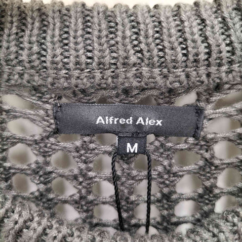 Alfred Alex ボーダー シアー メッシュ オーバーサイズ ニット メンズ JPN:M