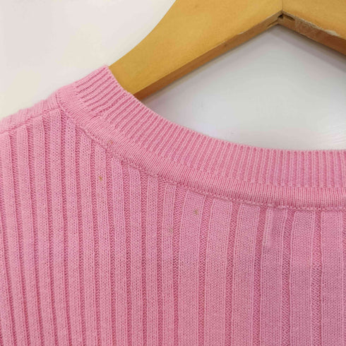 クレージュ courreges ロゴ リブ クルーネックニット レディース 9R