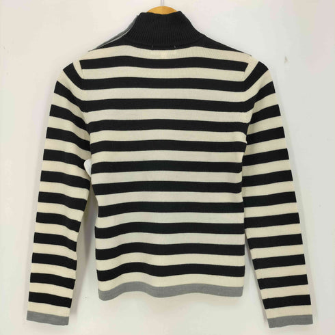 クレージュ courreges ボーダー スパンコール ボタンタートルネックニット レディース JPN:38
