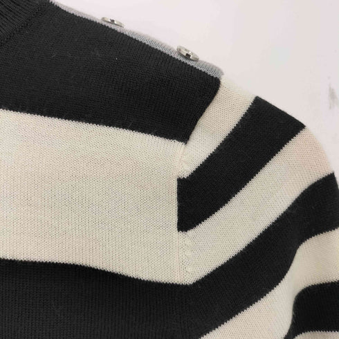 クレージュ courreges ボーダー スパンコール ボタンタートルネックニット レディース JPN:38