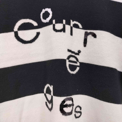 クレージュ courreges ボーダー スパンコール ボタンタートルネックニット レディース JPN:38