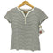 クレージュ courreges ラメ ボーダー スキッパーシャツ レディース JPN:38