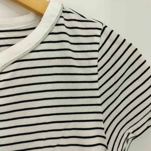 クレージュ courreges ラメ ボーダー スキッパーシャツ レディース JPN:38
