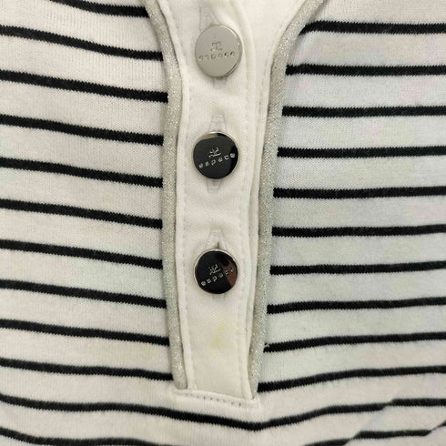 クレージュ courreges ラメ ボーダー スキッパーシャツ レディース JPN:38