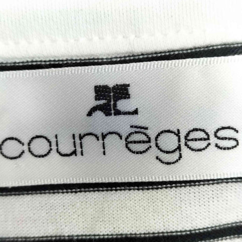 クレージュ courreges ラメ ボーダー スキッパーシャツ レディース JPN:38