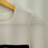 クレージュ courreges ラメ リボン ボーダー 七分丈 スクエアネックシャツ レディース JPN:38