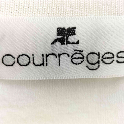 クレージュ courreges ラメ リボン ボーダー 七分丈 スクエアネックシャツ レディース JPN:38