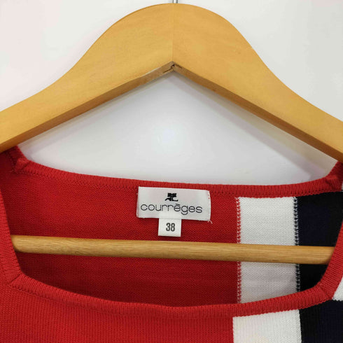 クレージュ courreges コットン スクエアネック半袖ニット レディース JPN:38
