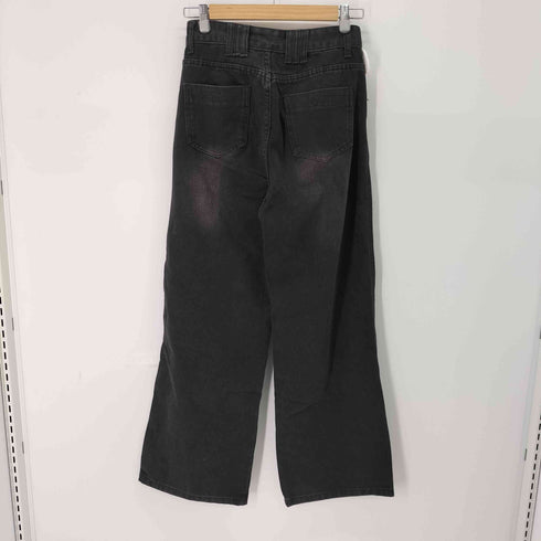 ストレートブラックデニムパンツ レディース JPN:M