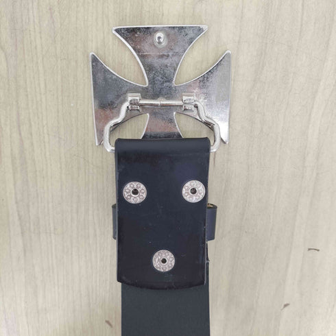 アイアンクロスバックル レザーベルト メンズ M