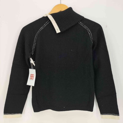 クレージュ courreges ウールカシミヤ ステッチ ボタンタートルネックニット レディース 9R