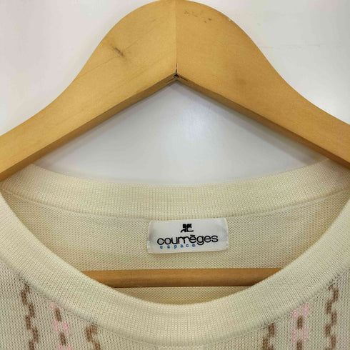 クレージュ courreges アクリルウール ベルトデザイン 半袖ニット レディース JPN:38