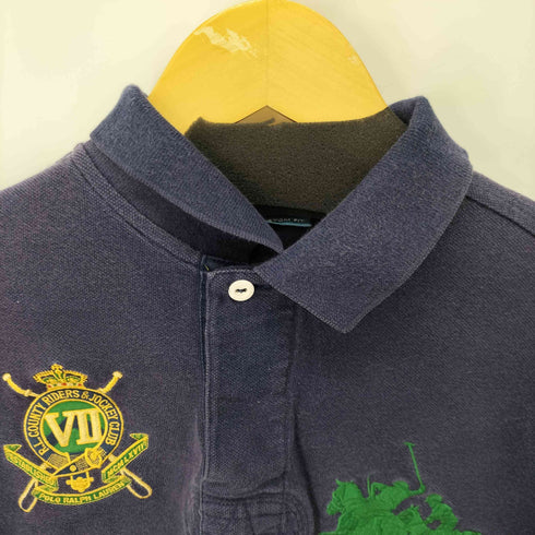 ポロバイラルフローレン Polo by RALPH LAUREN CUSTOM FIT 刺繍 エンブレム ナンバリングポロシャツ メンズ import:M