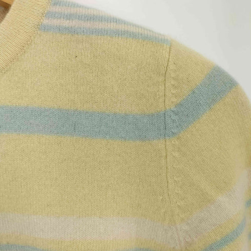 クレージュ courreges カシミヤ100 ボーダー クルーネックニット レディース 9R