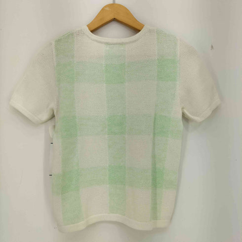 クレージュ courreges ギンガムチェック コットン 半袖ニット レディース 9R