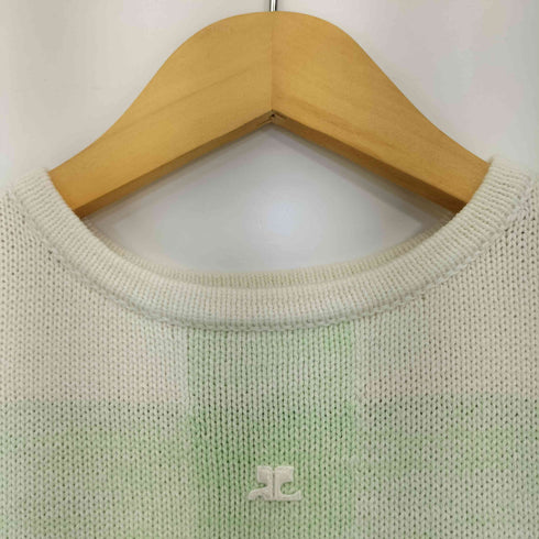 クレージュ courreges ギンガムチェック コットン 半袖ニット レディース 9R