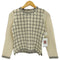 クレージュ courreges ウールナイロン ステッチチェック クルーネックニット レディース 9R