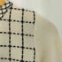 クレージュ courreges ウールナイロン ステッチチェック クルーネックニット レディース 9R