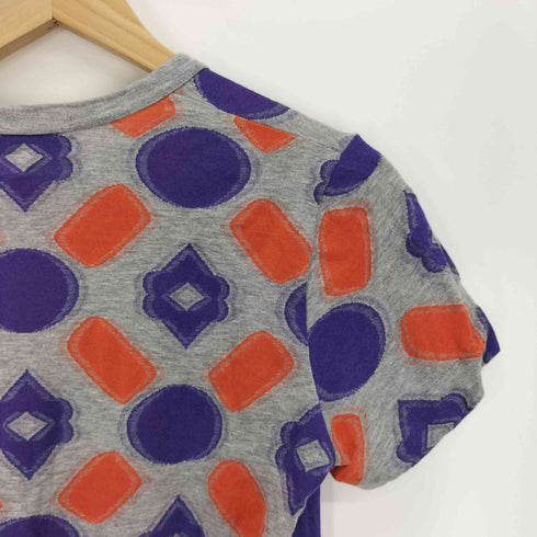 トリココムデギャルソン tricot COMME des GARCONS AD2015 総柄 模様 レーヨン 混 S/S Tシャツ レディース JPN:S