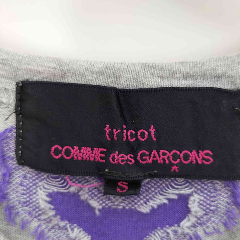 トリココムデギャルソン tricot COMME des GARCONS AD2015 総柄 模様 レーヨン 混 S/S Tシャツ レディース JPN:S