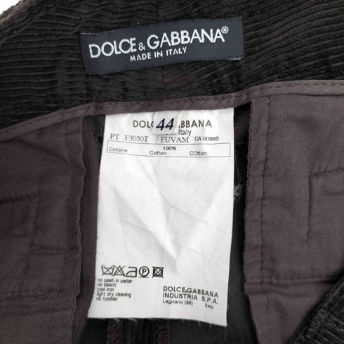 ドルチェアンドガッバーナ DOLCE&GABBANA イタリア製 DG ボタン SALMI ジップ コーデュロイ コーズ アンクル パンツ ファーマーズ パンツ レディース 44