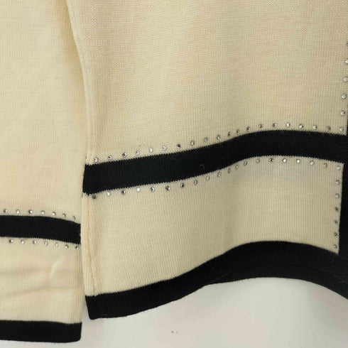 クレージュ courreges ウール ラインストーン ハイネックニット レディース 9R