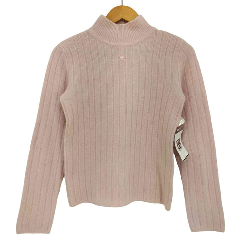 クレージュ courreges アンゴラウール ロゴ ハイネックニット レディース 9R