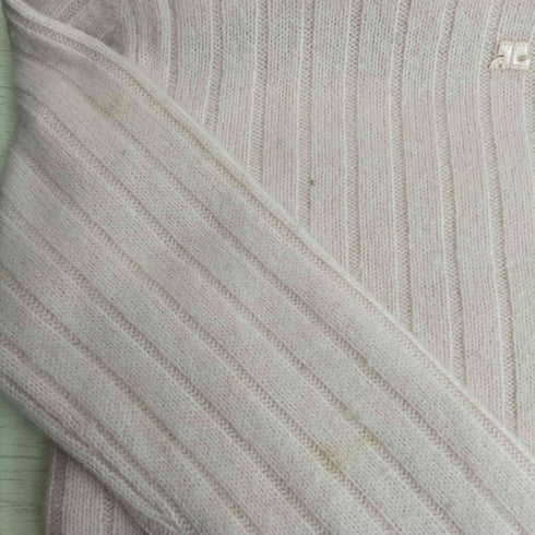 クレージュ courreges アンゴラウール ロゴ ハイネックニット レディース 9R