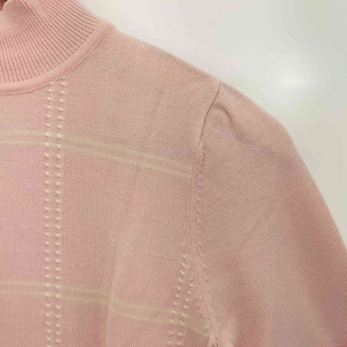 クレージュ courreges ウール ステッチ チェック ハイネックニット レディース 9R