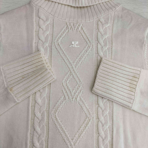 クレージュ courreges ウール ケーブル切替 ハイネックニット レディース JPN:38