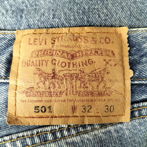 リーバイス Levis 00S USA製 サンベニート工場 553刻印 501 ボタンフライ デニムパンツ 脇割 For Women ユニセックス 01年製 メンズ W32L30