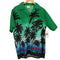 HIGH SEAS ヤシの木 人 サーフィン 総柄 開襟 オープンカラー S/S アロハシャツ メンズ import:M