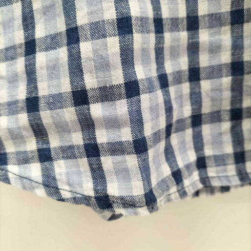 ランズエンド LANDS END リネン チェックシャツ メンズ import:M