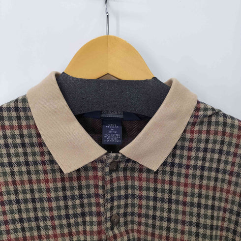 ランズエンド LANDS END L/Sチェックポロシャツ メンズ import:M