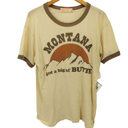 90S USA製 VINTAGE VANTAGE ボディ MONTANA プリント リンガー Tシャツ メンズ import:M