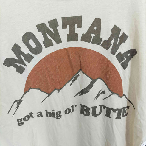 90S USA製 VINTAGE VANTAGE ボディ MONTANA プリント リンガー Tシャツ メンズ import:M