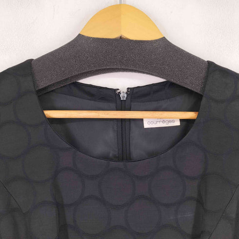 クレージュ courreges 総柄レーヨンノースリーブワンピース レディース 38