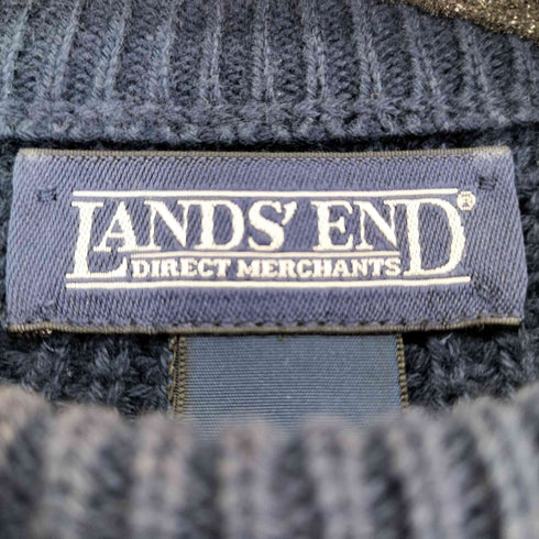 ランズエンド LANDS END 90s USA製 コットン クルーネック ニット メンズ