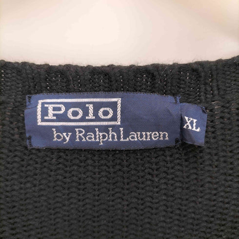 ポロバイラルフローレン Polo by RALPH LAUREN 90S ポニー 刺繍 コットン クルーネック クラッシュ ニット メンズ import:XL