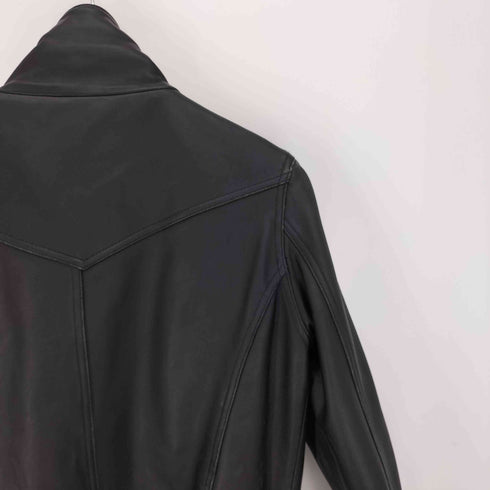 ジャックローズ JACKROSE ラムレザー ウエストベルト X クロス ジップ シングル ライダース ジャケット メンズ JPN:3