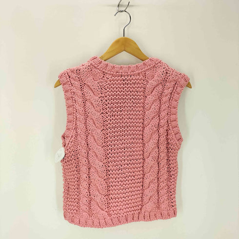 ザラ ZARA フラワーボタンニットトップベスト レディース import:M