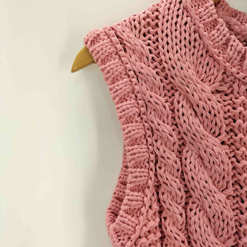 ザラ ZARA フラワーボタンニットトップベスト レディース import:M