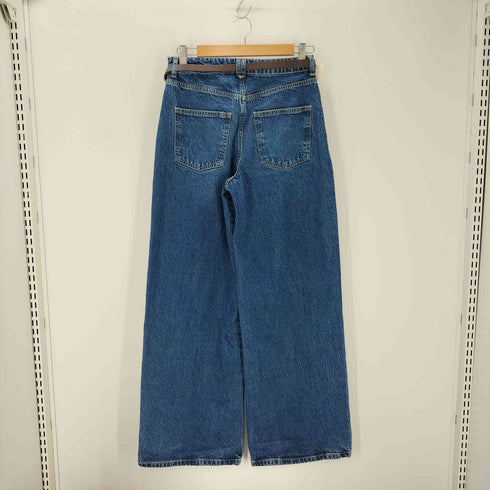 ザラ ZARA チェーンベルト付きワイドレッグジーンズ レディース EUR36