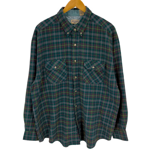 NORTHWEST BLUE チェックボタンダウンアクリルシャツ メンズ import:XL
