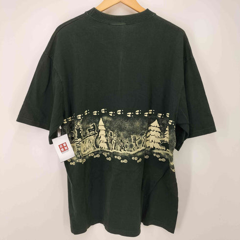 CANADIANA 90S カナダ製 SIOUX NARROWS 民族 プリント S/S Tシャツ シングルステッチ メンズ