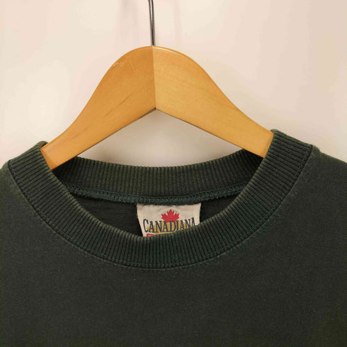 CANADIANA 90S カナダ製 SIOUX NARROWS 民族 プリント S/S Tシャツ シングルステッチ メンズ
